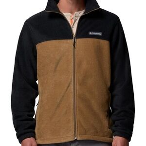 Columbia Two-Tone Black and Brown Fleece Jacket